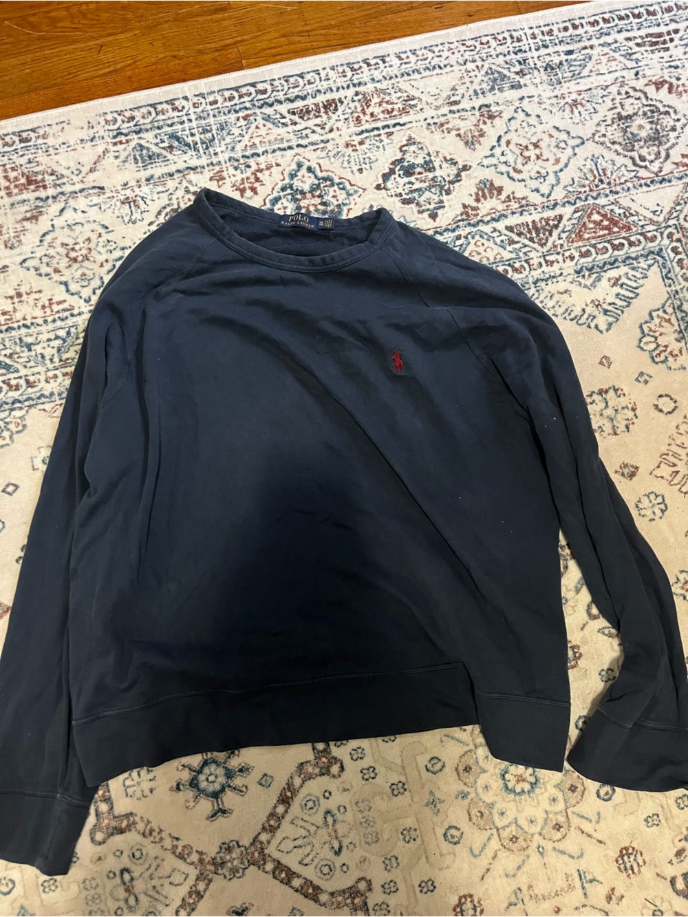 Polo by Ralph Lauren Navy Crewneck Sweatshirt with Red Pony